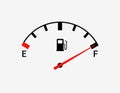 Fuel indicators gas meter. Gauge vector tank full icon. Car dial petrol gasoline dashboard Royalty Free Stock Photo