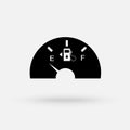 Fuel indicators gas meter. Gauge vector tank full icon. Car dial petrol gasoline dashboard. Simple modern icon design illustration Royalty Free Stock Photo