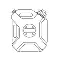 Fuel Jerrycan, Canister Gasoline Outline Icon Illustration on White Background