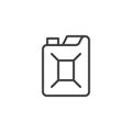 Fuel jerrycan line icon