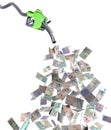 Fuel nozzle with pound banknotes