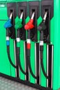 Fuel nozzles at gas station