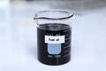 Fuel Oil in container, Laboratory Quality Testing Concepts