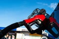 Fuel oil gasoline dispenser at petrol filling station Royalty Free Stock Photo