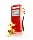 Fuel price in dollar 3d Illustratns on a white backgroundio Royalty Free Stock Photo