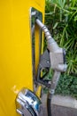 Fuel pump, antique and he canceled the use for a long time. Royalty Free Stock Photo