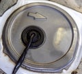 Fuel Pump beneath the rear seat of a sedan car Royalty Free Stock Photo