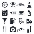 Fuel pump, gas station icons