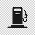 Fuel pump icon in flat style. Gas station sign vector illustration on white isolated background. Petrol business concept Royalty Free Stock Photo