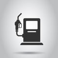 Fuel pump icon in flat style. Gas station sign vector illustration on white isolated background. Petrol business concept Royalty Free Stock Photo