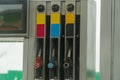 Fuel pumps on the petrol filling gas station