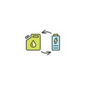 Fuel replacement icon outline, linear, editable stroke vector object.