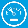 Fuel sensor icon white Royalty Free Stock Photo