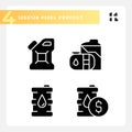 Fuel storage black glyph icons set on white space Royalty Free Stock Photo