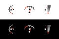 Fuel tank indicator with gas, petrol, diesel gauge set