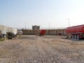 Fuel tankers on a military camp in Iraq Royalty Free Stock Photo