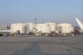 Fuel tanks at the frankfurt international airport with aircraft petrol