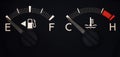 Fuel and tempreture indicators Royalty Free Stock Photo