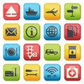 Fuel and transport colored icons