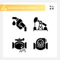 Fuel transportation black glyph icons set on white space Royalty Free Stock Photo