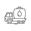 Fuel truck icon, linear isolated illustration, thin line vector, web design sign, outline concept symbol with editable Royalty Free Stock Photo