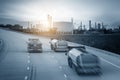 Fuel truck in motion on highway and blurred background Royalty Free Stock Photo