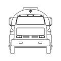 Fuel truck transportation vector icon illustration outline. Vehicle transport industry gasoline trailer isolated white lorry car Royalty Free Stock Photo