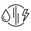 Fuel versus electricity icon, outline style Royalty Free Stock Photo