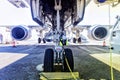 Fueling and final checking aircraft before taking off Royalty Free Stock Photo