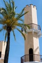 FUENGIROLA, ANDALUCIA/SPAIN - MAY 24 : Modern Tower in the Harbour Area at Fuengirola Spain on May 24, 2016 Royalty Free Stock Photo