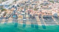 Fuengirola Spain, Aerial view on Coast of sea and buildings. Drone photo of coastal town Royalty Free Stock Photo