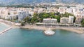 Fuengirola Spain, Aerial view on Coast of sea and buildings. Drone photo of coastal town Royalty Free Stock Photo