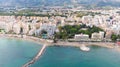 Fuengirola Spain, Aerial view on Coast of sea and buildings. Drone photo of coastal town Royalty Free Stock Photo