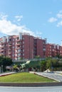 FUENGIROLA, SPAIN - 23 NOVEMBER 2022 Seat 600 statue at a roundabout in the city of Fuengirola, in the province of Malaga in the