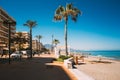 Fuengirola, Spain. View Of Embankment With Beach And Street In Sunny Summer Day Royalty Free Stock Photo