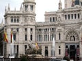 Fuente de Cibeles and Palacio de Correos of the city of Madrid, located in the plaza of the same name, in the center of the Spanis