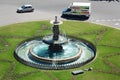 Three Graces Fountain in city of Malaga in Andalusia, Spain