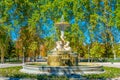 Fuente de los galapagos fountain at Parque del Buen Retiro in Madrid, Spain Royalty Free Stock Photo