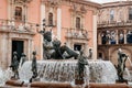 Fuente del Turia fountain at Valencia Cathedral square