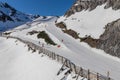 Fuentes de Invierno, Asturias , Spain - 02.12.2022: view of the slopes of the Fuentes de Invierno ski resort