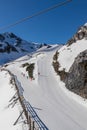Fuentes de Invierno, Asturias , Spain - 02.12.2022: view of the slopes of the Fuentes de Invierno ski resort