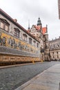 Fuerstenzug, a porcelain mural depicting the saxon emperors in Dresden, Germany