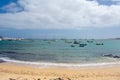 Fuerteventura, Canary Islands, Spain. Beautiful landscape of mountains, beach and coast of Atlantic Ocean