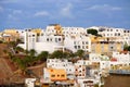 FUERTEVENTURA, SPAIN - FEBRUAR 20, 2019: View on the village Morro Jable on the Canary Island Fuerteventura