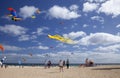 FUERTEVENTURA, SPAIN - NOVEMBER 10: Visitors enjoy beautiful display of flying kites of at 31th International Kite Festival,