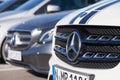Mercedes-Benz symbol on a car Royalty Free Stock Photo