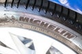 Michelin logo on a tire