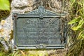 Plate for building a bridge passing river lech in Fuessen, Bavaria, Germany