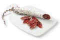 Fuet calidad, spanish moldy salami Royalty Free Stock Photo