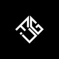 FUG letter logo design on black background. FUG creative initials letter logo concept. FUG letter design Royalty Free Stock Photo